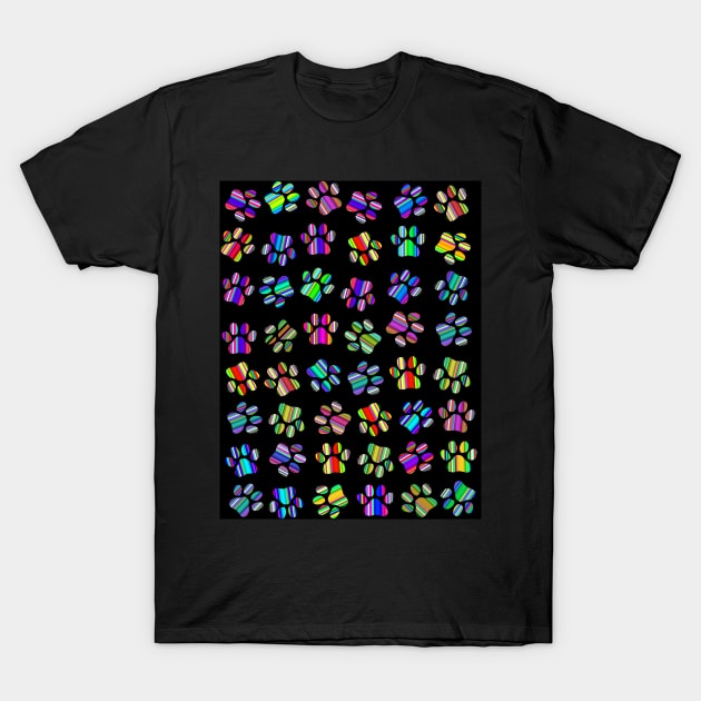 COLORFUL Puppy Paws T-Shirt by SartorisArt1